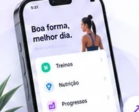 Exemplo visual de aplicação de treinos num telemóvel